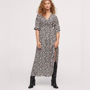 Mango Prairie Peasant Floral Midi Dress, Sustainable. Size L